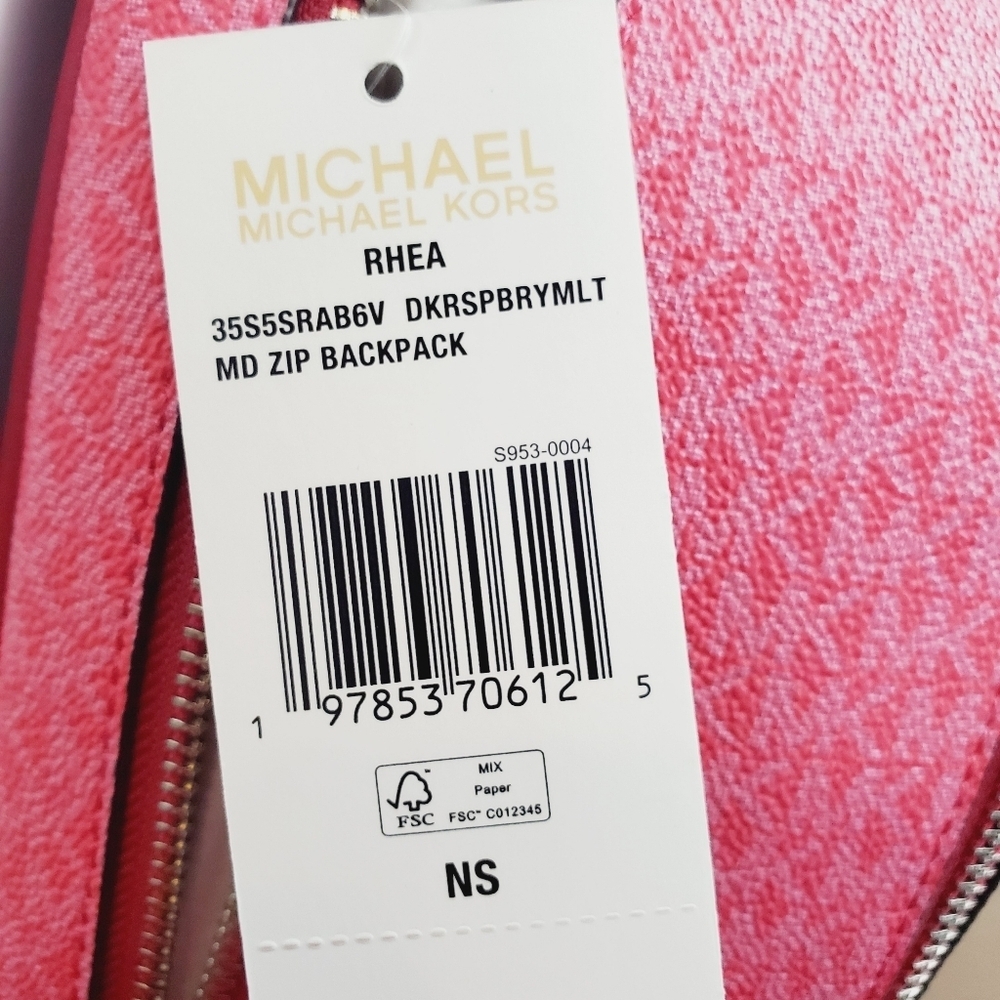 Michael Kors Rhea Medium Color-Block Signature Logo Backpack - Picture 10 of 13
